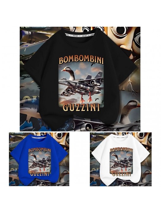 Maglia Brainrot T-shirt Manica Corta Cotone Bombombini Meme BOMBOM01